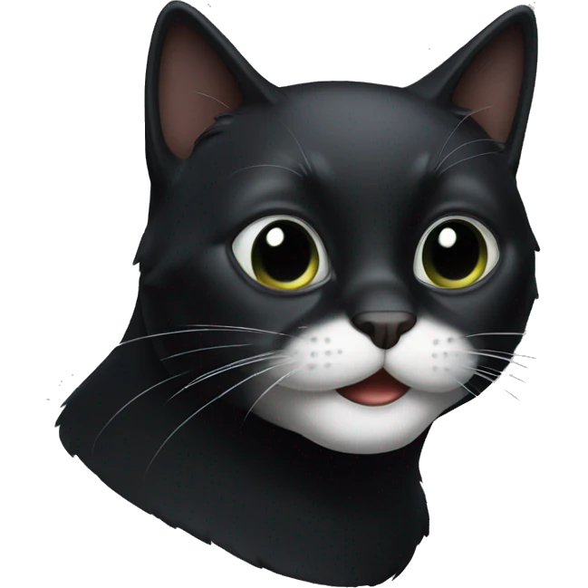 Black cat with white mouth emoji