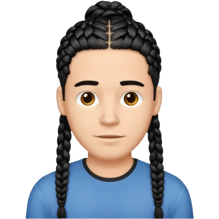 white guy with black braids emoji