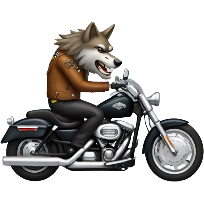 Wolf on Harley Davidson emoji