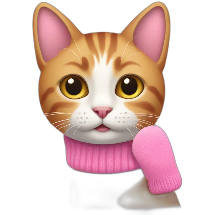 Cat with pink socks emoji