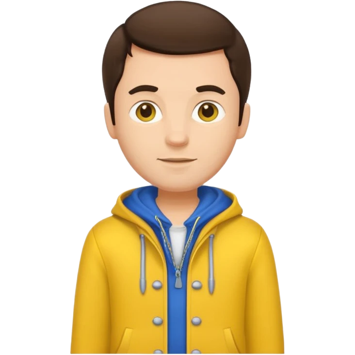 brunette man with yellow dutch clothing emoji