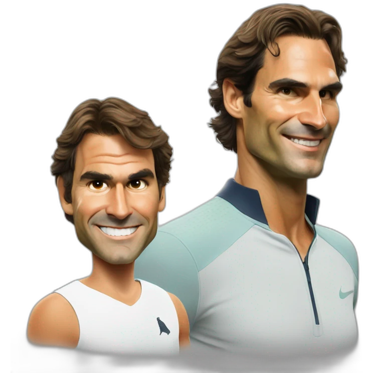 Rafa nadal with roger federer emoji