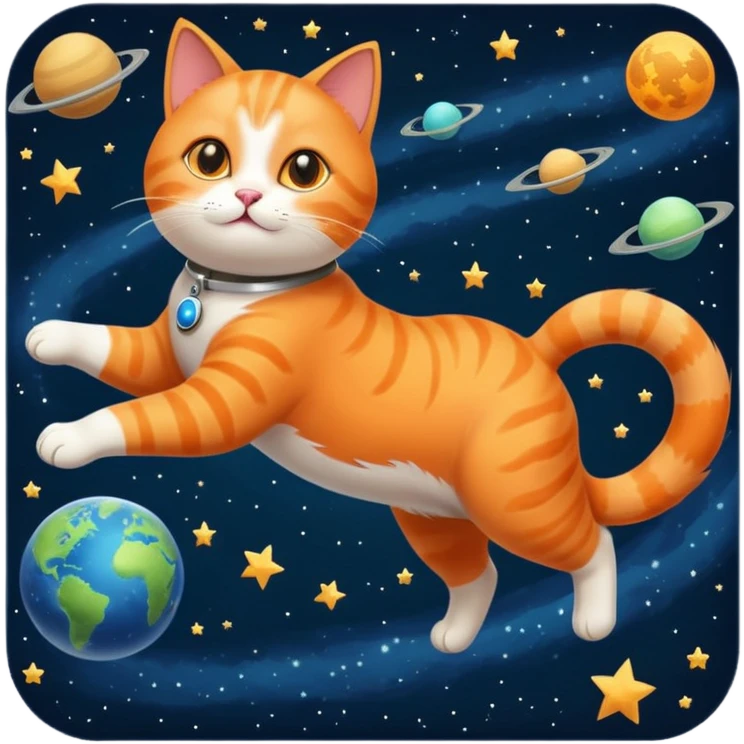 Cat flying in space  emoji