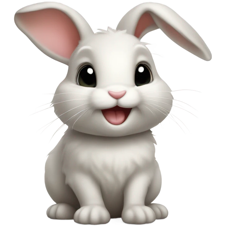 cute baby bunny with tongue sticking out  emoji