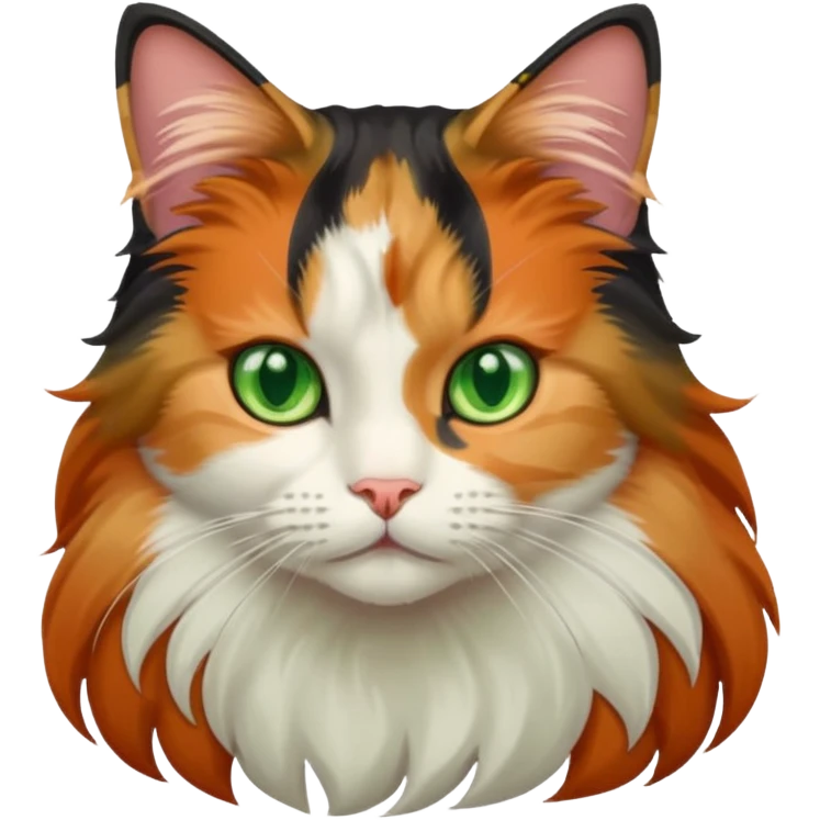 long hair calico cat emoji