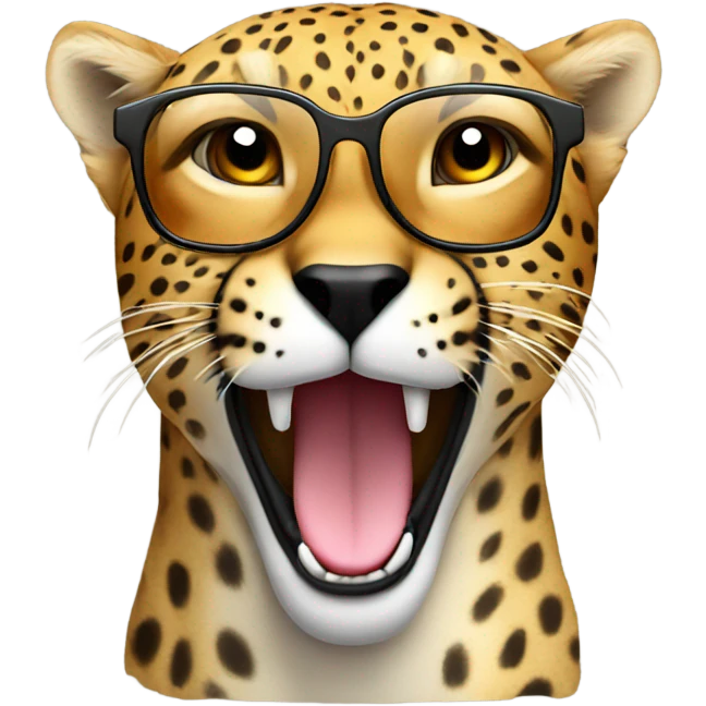 Cheetah with glass  emoji