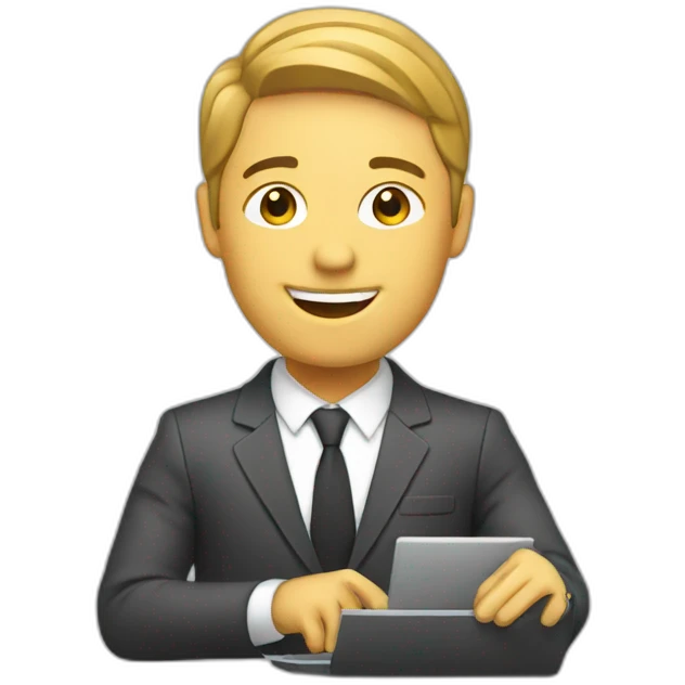 sales agent using computer emoji
