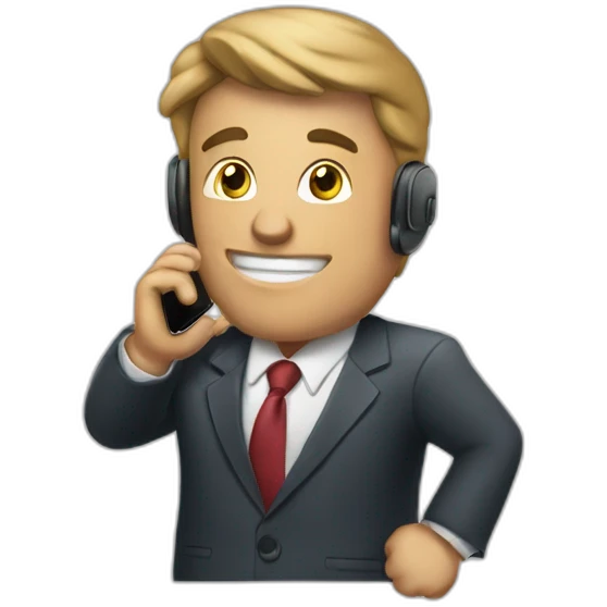 business man talking on the iphone emoji
