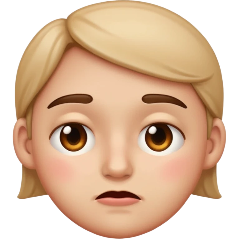 insecure face emoji, eyes looking sideways, small frown, blushing cheeks emoji