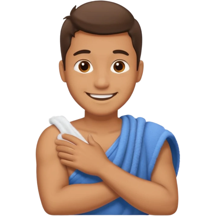 Emoji of a guy dusting off his shoulder with his hand emoji
