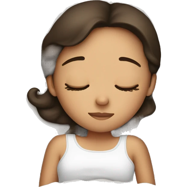 brunette girl sleeping emoji