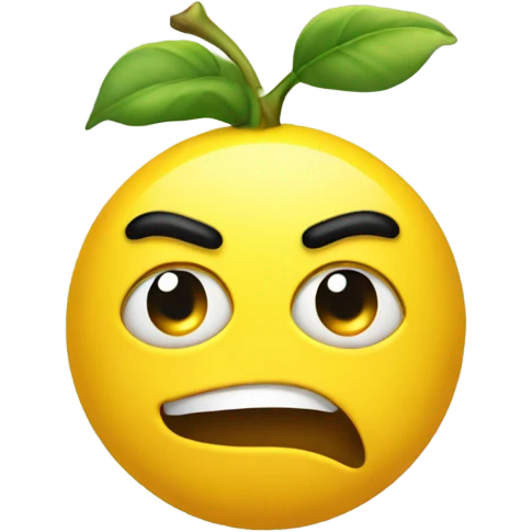 yellow emoji pulling a face raising one eyebrow  emoji