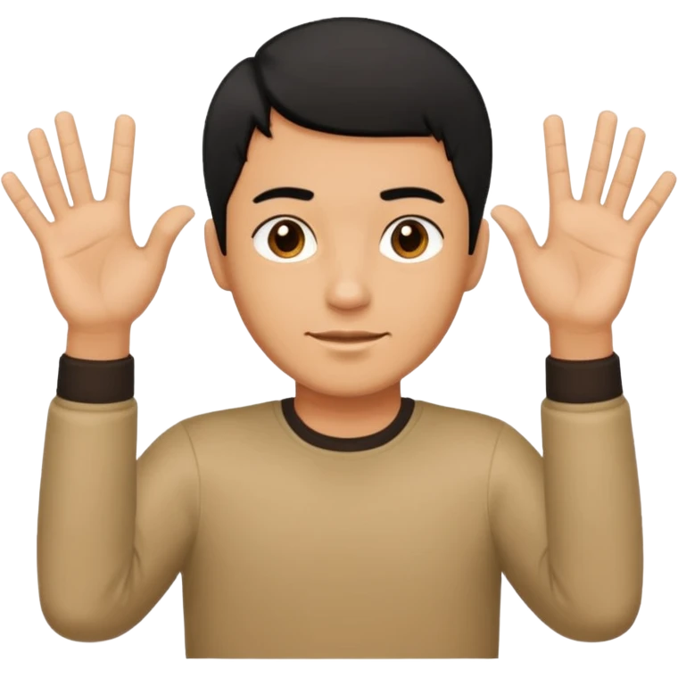 Make an emoji of a guy holding up two hands out like they're giving someone something or someone's giving them and right over those hands put six and seven on one hand each emoji