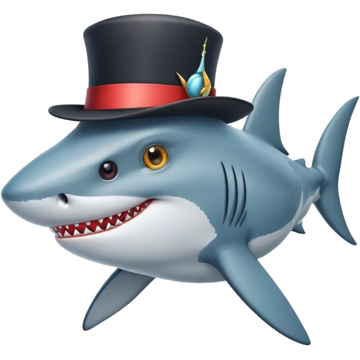 shark with tophat emoji