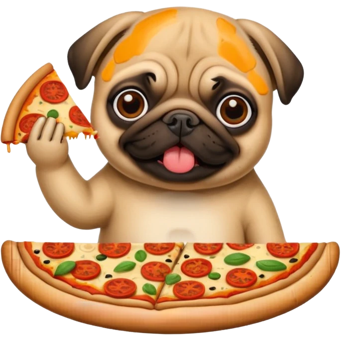 pug eating pizza  emoji