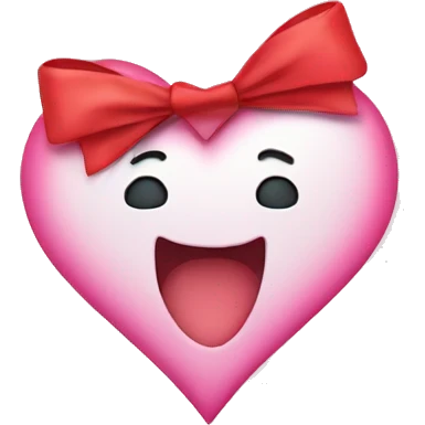 Cute heart with bow emoji