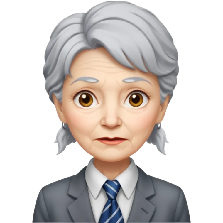 Very old women with Necktie.more smudges on face, different hair style. emoji