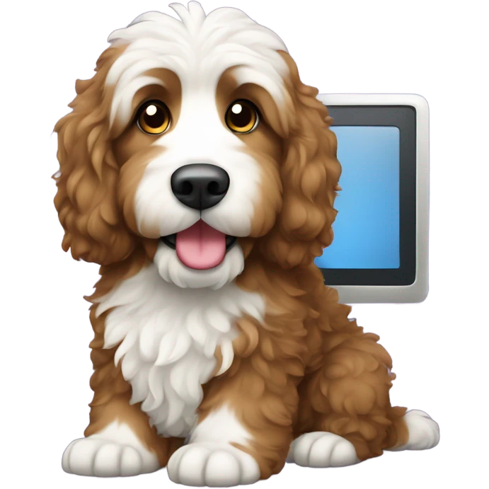 bernedoodle and computer emoji