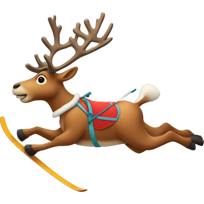 a reindeer skiing emoji