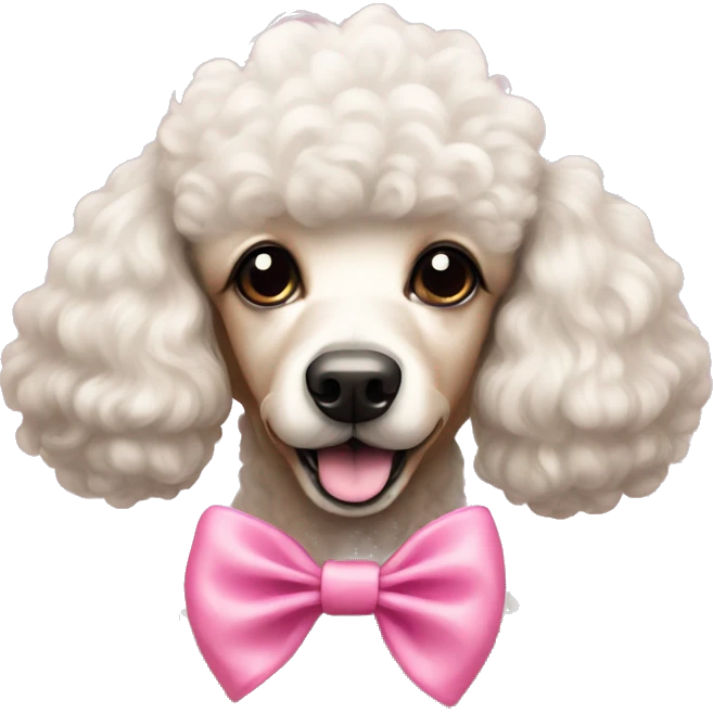 Poodle with pink bow emoji
