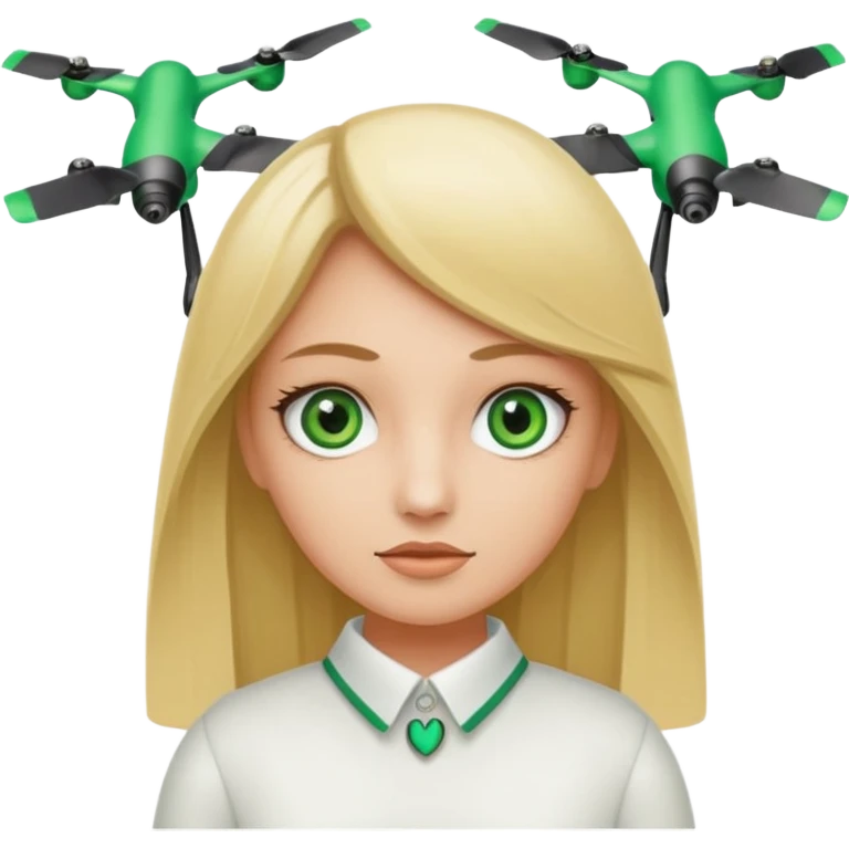 Arqueóloga rubia con ojos verdes, con un cinta métrica, lápiz, rasquetas y dron emoji