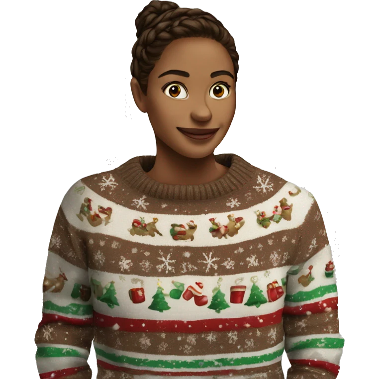 Sweater women coffee snow merry Christmas  emoji