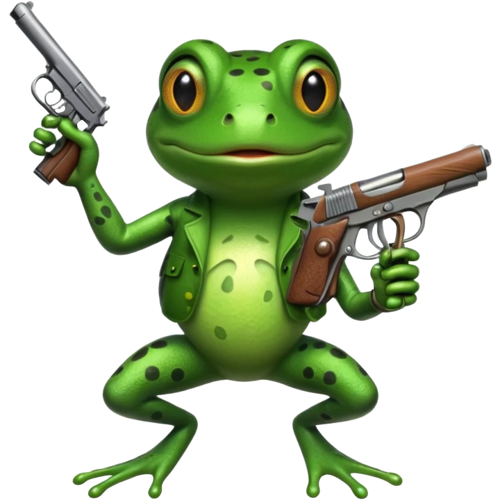 Rana con pistola emoji