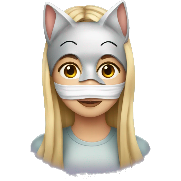 Girl with cat mask on emoji