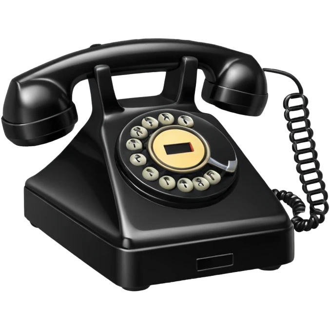retro black phone emoji
