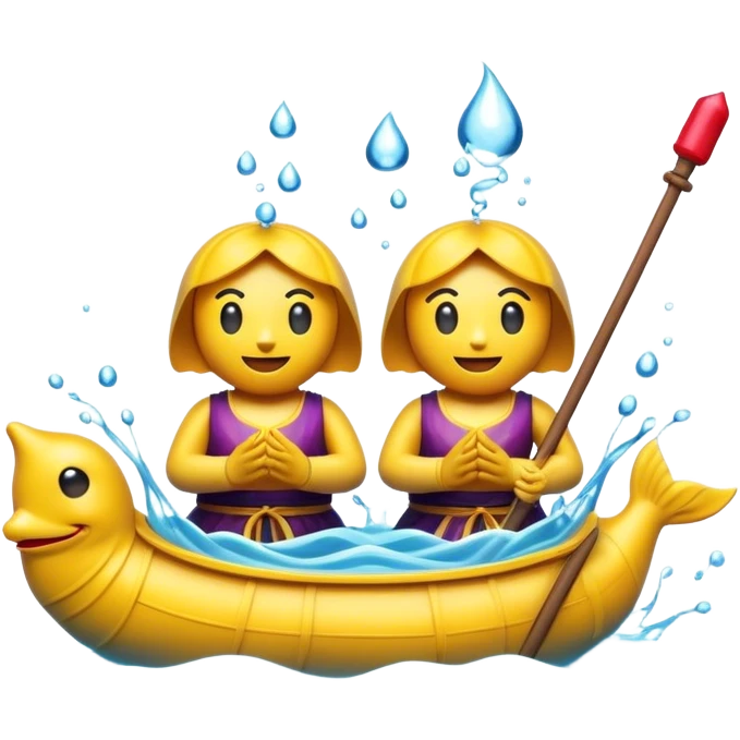 Cinematic Realistic Water Puppetry Pop Culture Emoji, depicted as a whimsical scene of traditional water puppetry rendered with dynamic textures and playful lighting. emoji