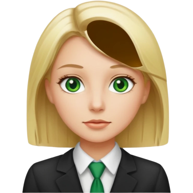 Green eyes office girl with straight hair blonde emoji