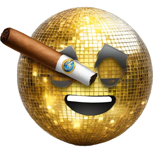 disco ball and a cigar emoji