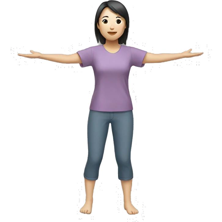 Asian woman (full body) (raising arms) (legs feet) emoji