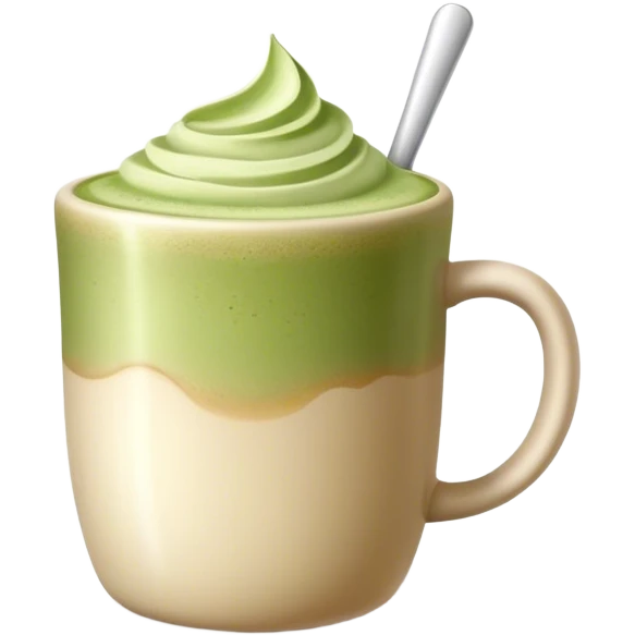 realistic Matcha latte in realistic beige colored mug emoji