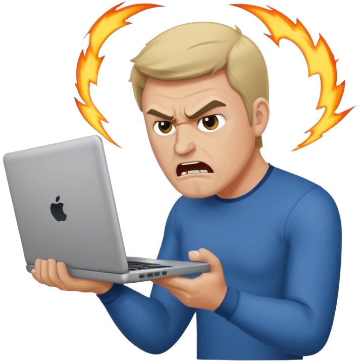 man hurling a laptop emoji