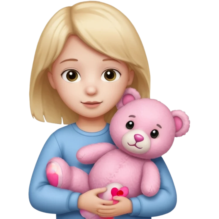 a child with pink bear emoji