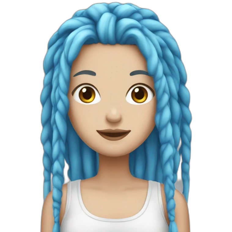 White girl with blue dreadlocks emoji