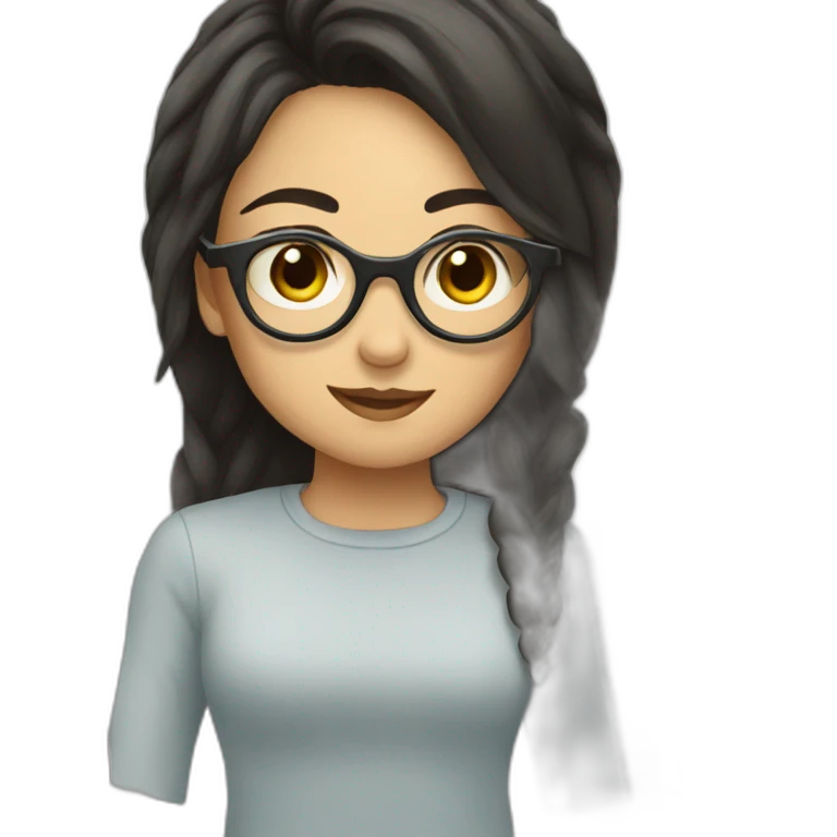 Truck and girl with glasses and dark hair emoji