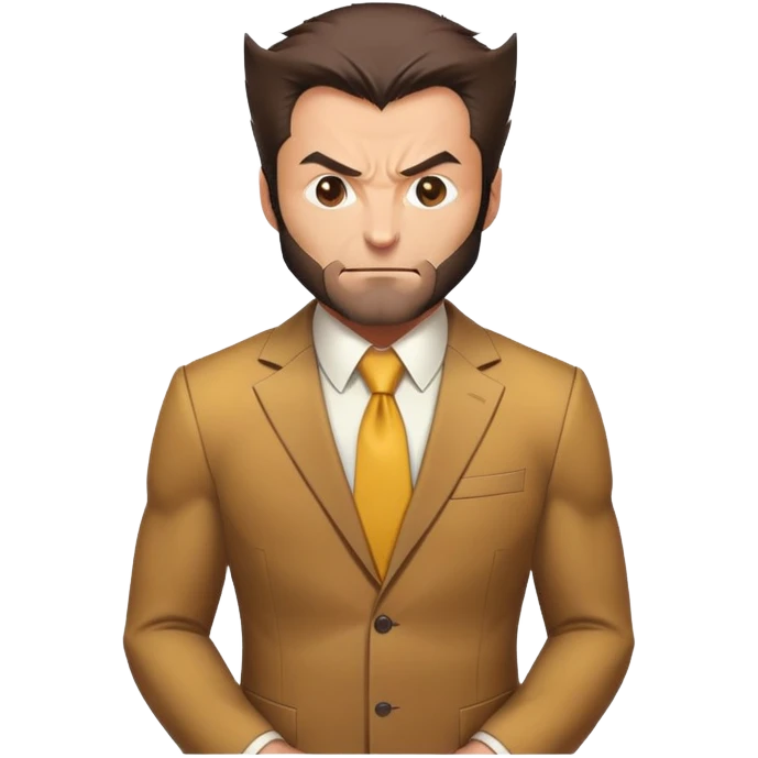 Wolverine, brown and tan suit, comic accurate  emoji