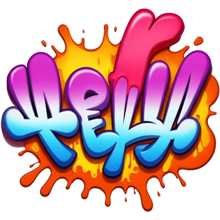 Graffiti the word Hell ya emoji