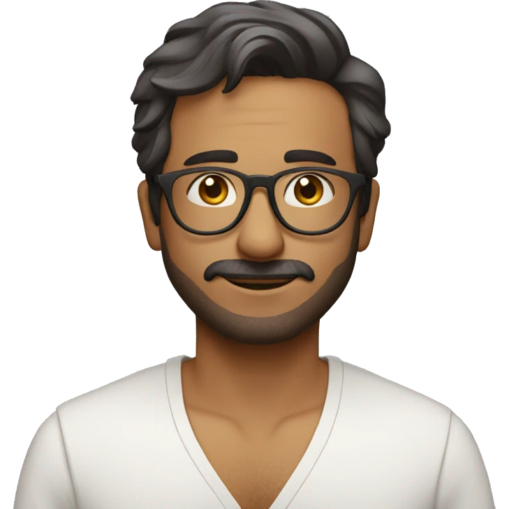 Man doing namaste with wearing specs indian white emoji