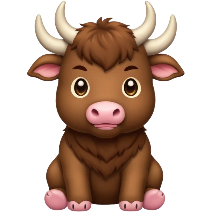 Chibi style Plush bull emoji