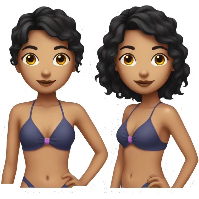 black haired girl in a swimsuit emoji