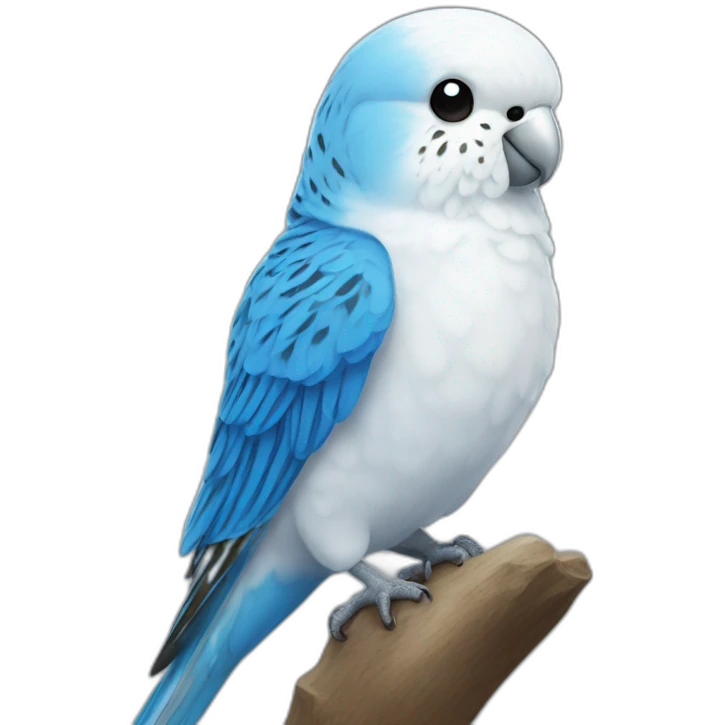 Budgie blue and white emoji