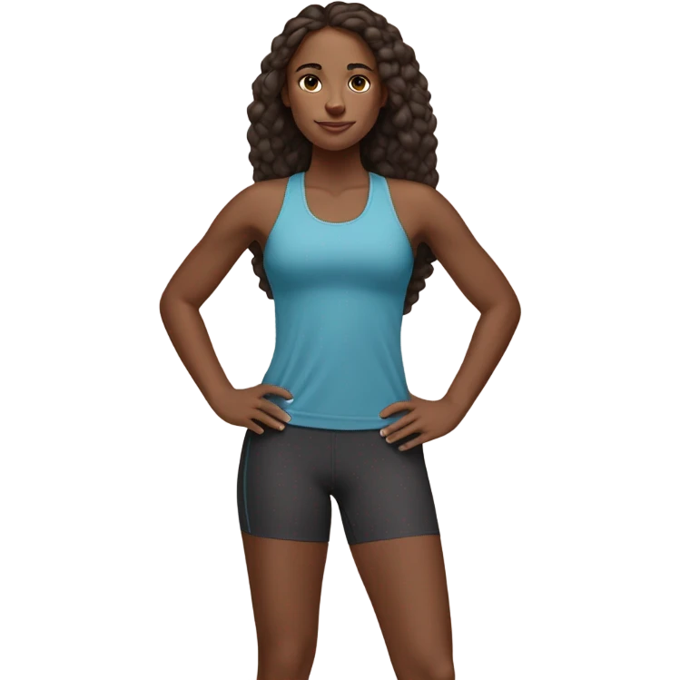 Brown skin girl wearing lulu lemon emoji