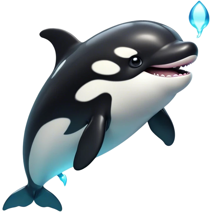Cinematic Comical orca Portrait Emoji, Head tilted dramatically with an exaggeratedly shocked expression, featuring a sleek black-and-white body with wide, comically expressive eyes full of playful disbelief and animated flippers, Simplified yet hilariously expressive features, highly detailed, glowing with a slightly sassy oceanic glow, high shine, dramatic yet playful, stylized with an air of cheeky marine mischief, soft glowing outline, capturing the essence of a meme-worthy orca that looks ready to make waves with its hilariously dramatic antics! emoji