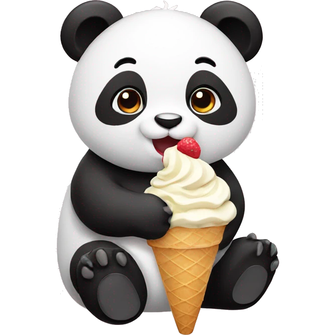 Panda eating ice cream emoji