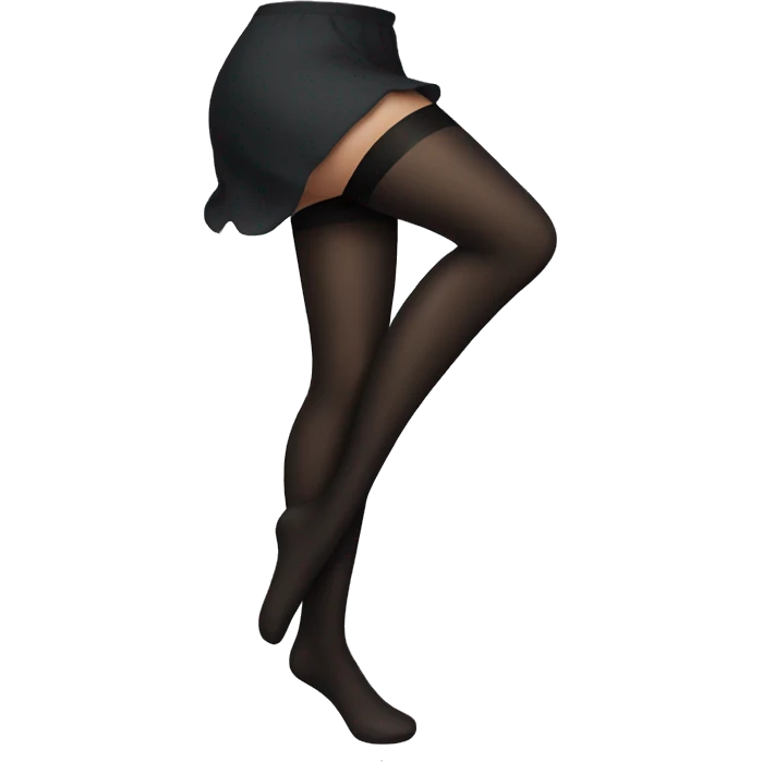 lady legs black stockings no shoes emoji