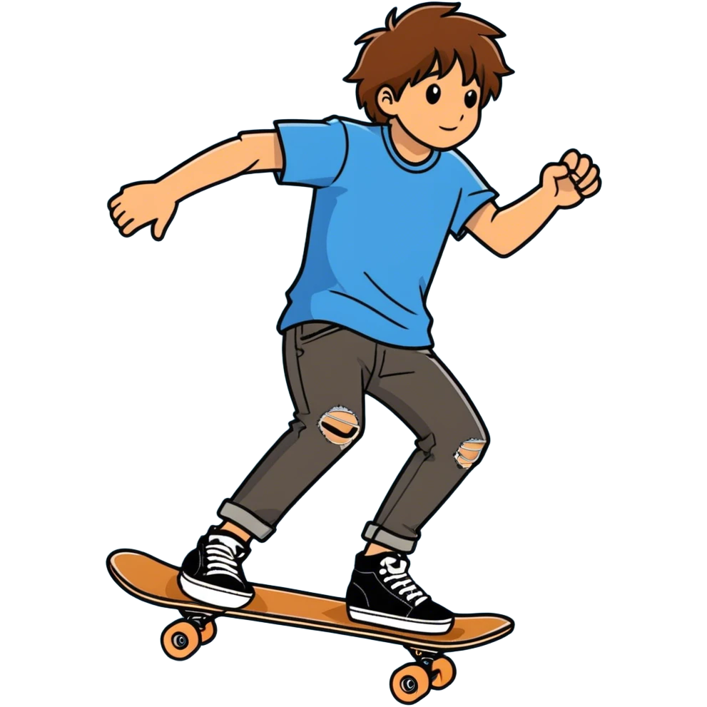 Cool Teen Wolf skateboarding emoji