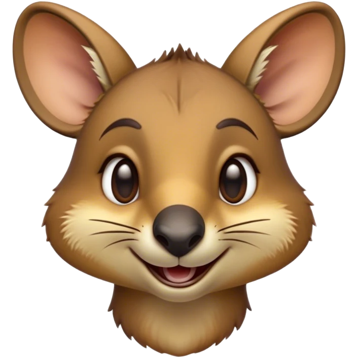 Cinematic Comical Wallaby Portrait Emoji, Head tilted dramatically with an exaggeratedly amused expression, featuring a striking tan and brown fur with wide, expressive eyes filled with playful disbelief, Simplified yet hilariously expressive features, highly detailed, glowing with a slightly sassy glow, high shine, dramatic yet playful, stylized with an air of cheeky outback mischief, bright and endearing, soft glowing outline, capturing the essence of a spirited and over‐the‐top wallaby, so meme‐worthy it feels like it could bounce its way into internet fame instantly! emoji